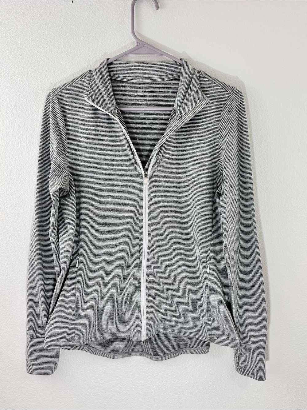 Market & Spruce Active Striped Sporty Zip Up Size Medium Athleisure Activewear